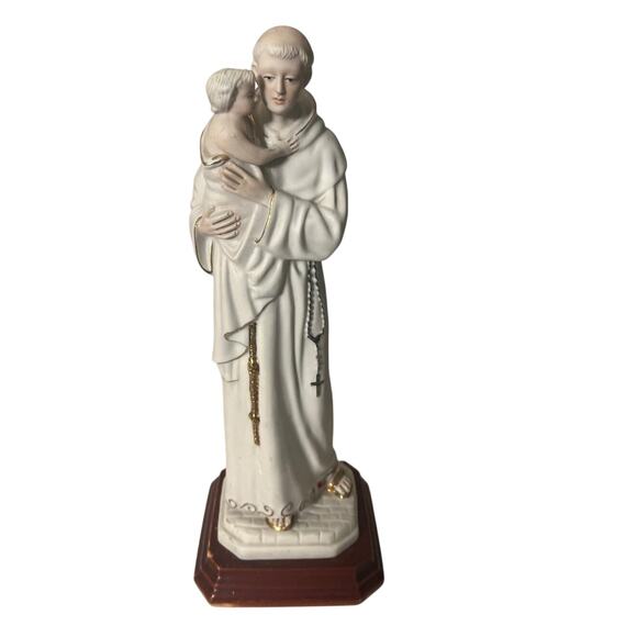 Saint Anthony and Child Porcelain Figurine Coelho Portugal Spiritual Home Decor - Picture 1 of 11